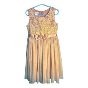 Bonnie Jean Rose Gold Dress Tulle 6X